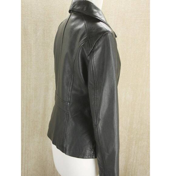Andrew Marc Trooper Black Leather Biker Bomber Jacket Size XS New $495 - Picture 11 of 11